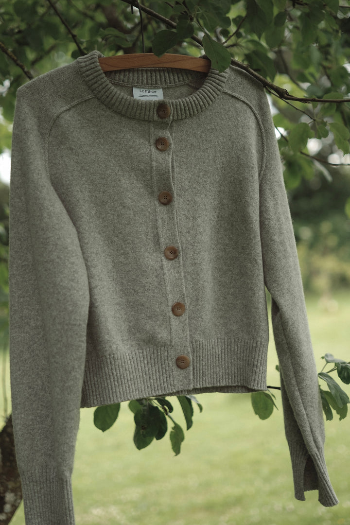 Cardigan Femme Banana Republic Laine Mérinos Gris Perlé - Taille S