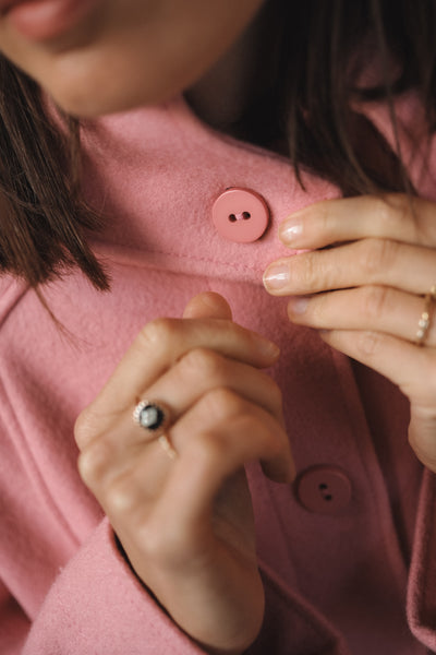 Manteau rose 1976 en laine et cachemire