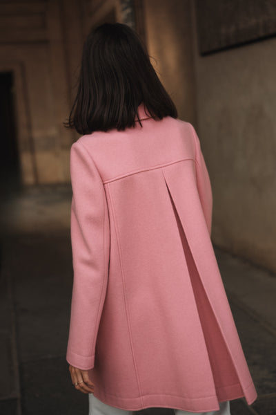Manteau rose 1976 en laine et cachemire