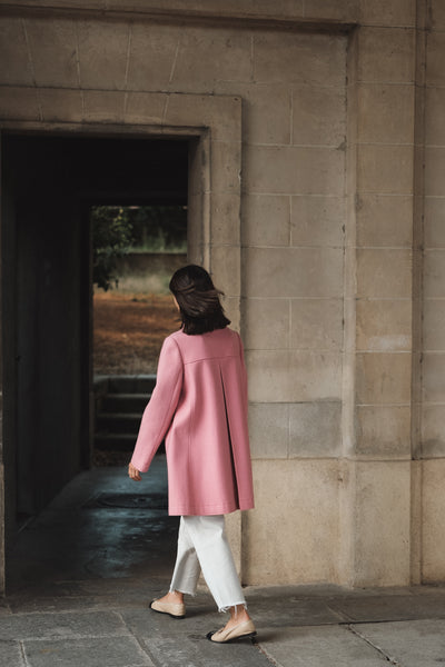 Manteau rose 1976 en laine et cachemire