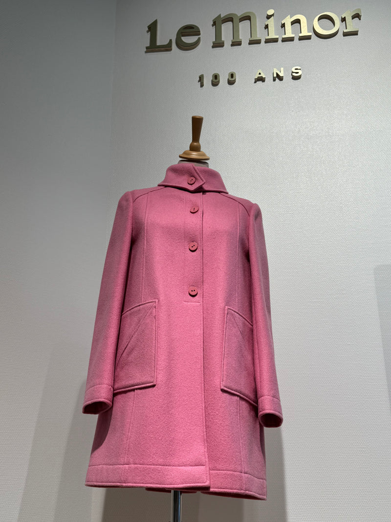 Manteau rose 1976 en laine et cachemire