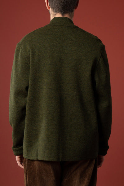 Olive green milano knit Noragi jacket - Le Minor x Flâneurs