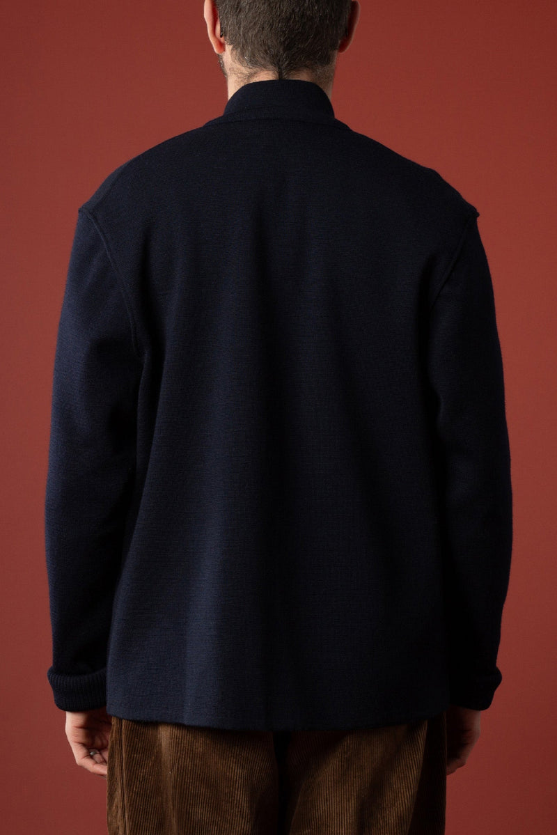 Veste Noragi bleu marine en maille milano - Le Minor x Flâneurs