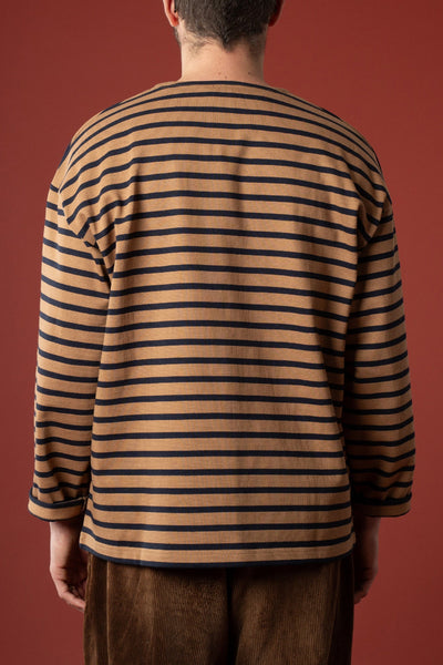 Marinière oversize camel et rayée marine foncé - Le Minor x Flâneurs