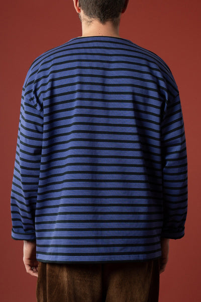 Marinière oversize bleu gitane et rayée noire - Le Minor x Flâneurs