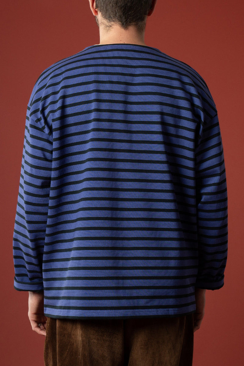 Marinière oversize bleu gitane et rayée noire - Le Minor x Flâneurs
