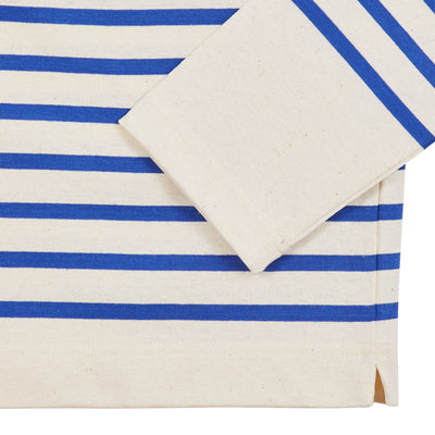 Men's Ecru/Royal Button-down sailor shirt 