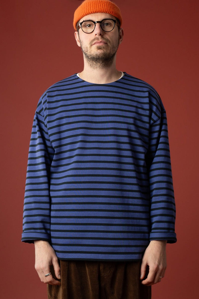 Oversized gypsy blue marinière striped black - Le Minor x Flâneurs