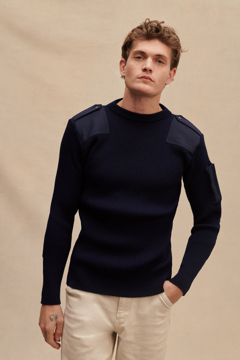 Men's navy blue commando jumper Le Minor