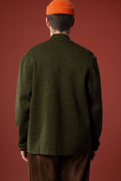 Olive green milano knit Noragi jacket - Le Minor x Flâneurs