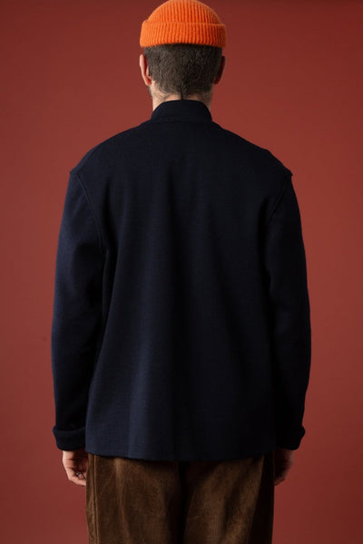 Navy blue milano knit Noragi jacket - Le Minor x Flâneurs