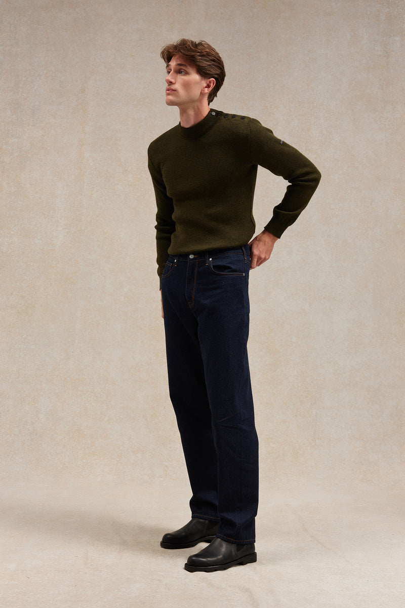 Pull marin olive pour homme