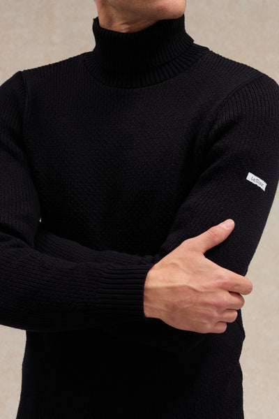 Pull col roulé Norvégien bleu marine pour homme