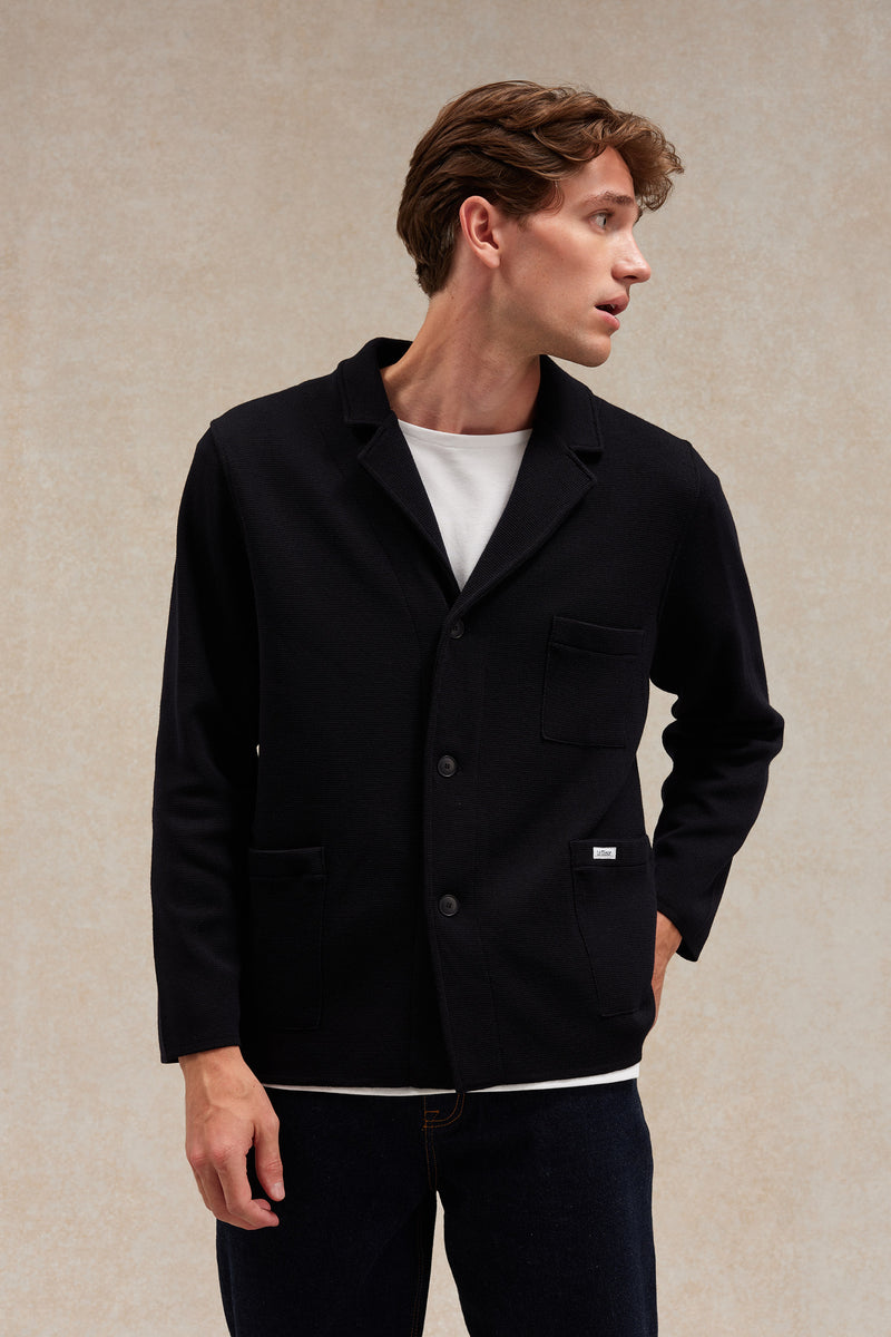 Blazer Milano bleu marine en laine mérinos pour homme