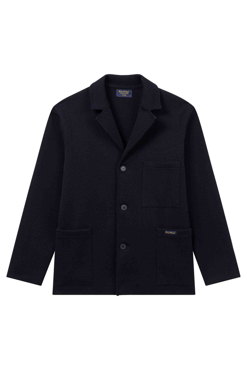 Blazer Milano bleu marine en laine mérinos pour homme