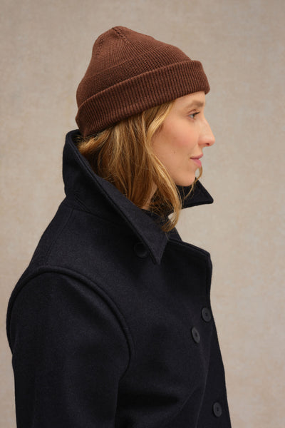 French Navy mottled brown beanie