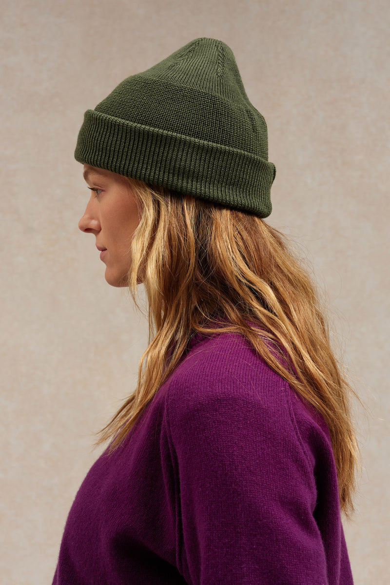 Le véritable bonnet de la Marine Nationale made in Le Minor, couleur olive kaki