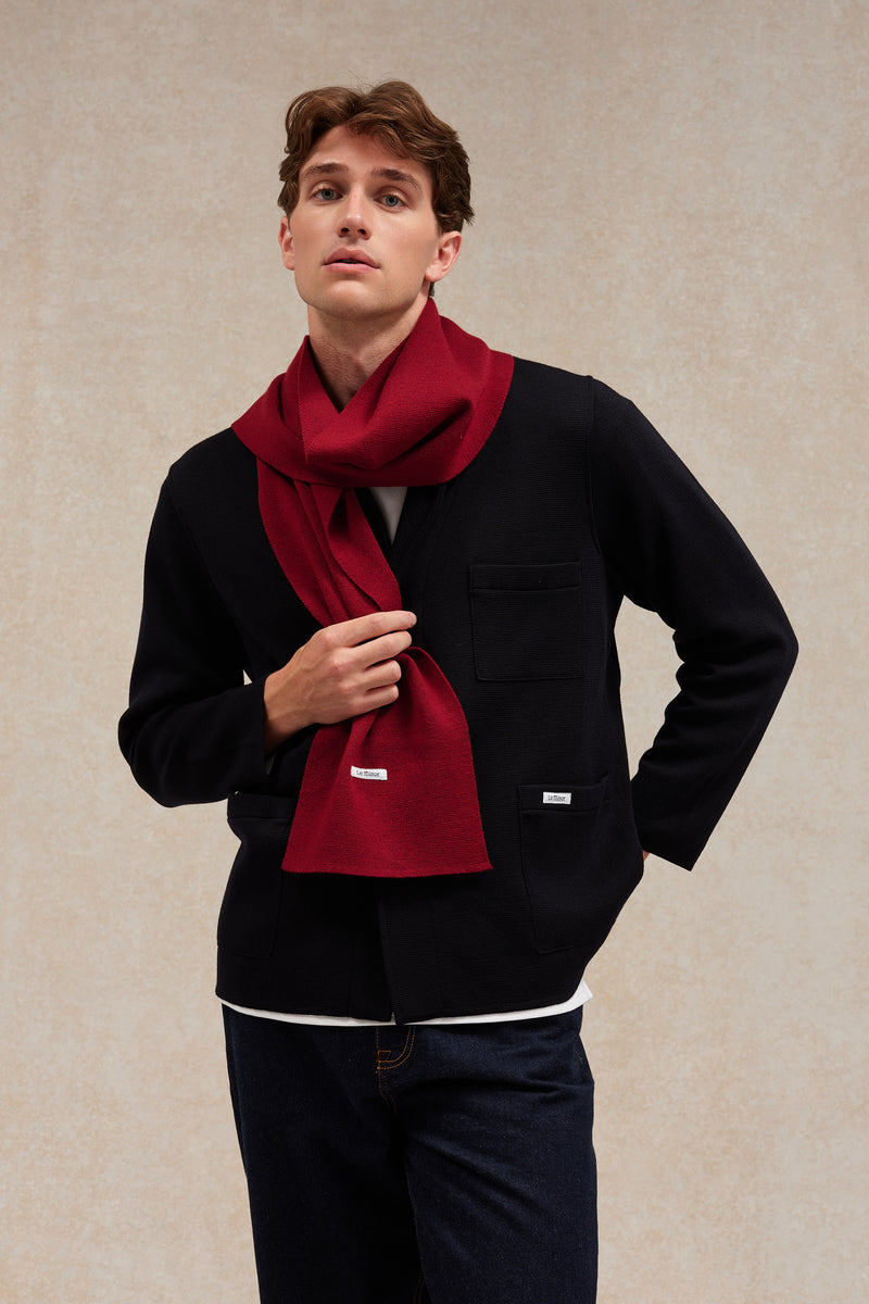 Écharpe fine mixte bordeaux en maille Milano