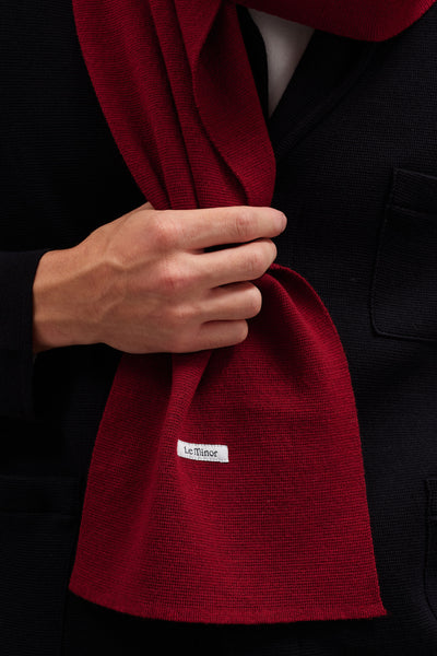 Écharpe fine mixte bordeaux en maille Milano