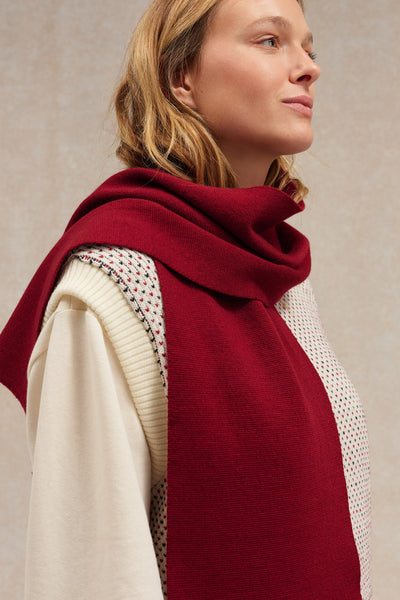 Écharpe fine mixte bordeaux en maille Milano