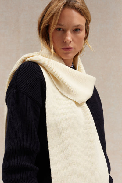 100% merino wool offwhite scarf
