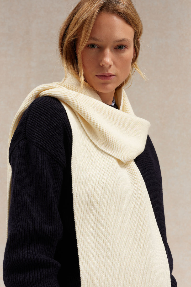 100% merino wool offwhite scarf