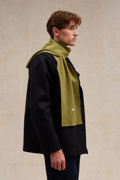 Écharpe fine mixte olive acide en maille Milano