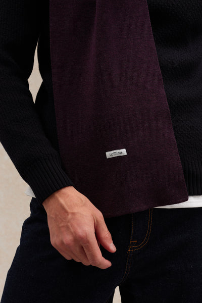 Écharpe fine mixte prune en maille Milano