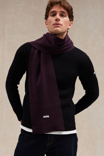 Écharpe fine mixte prune en maille Milano