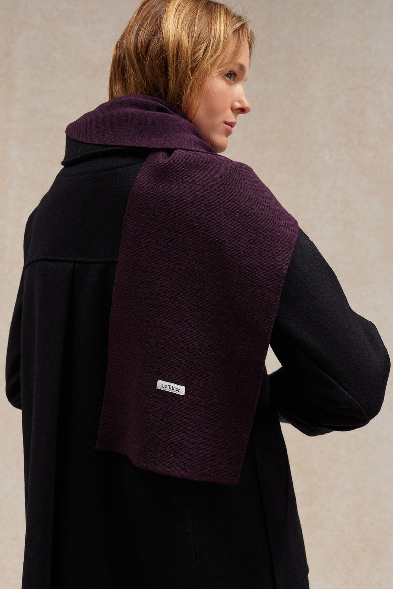 Écharpe fine mixte prune en maille Milano