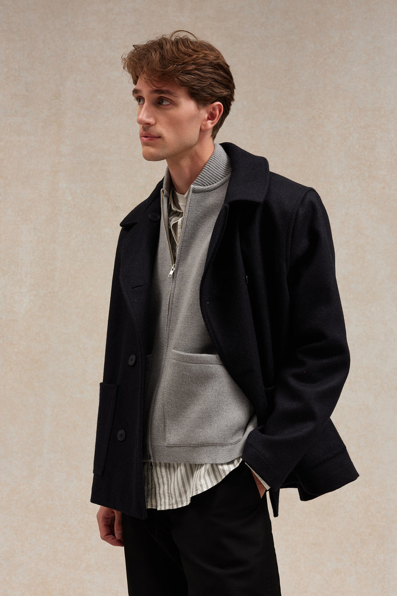 Gilet zippé gris chiné Milano pour homme
