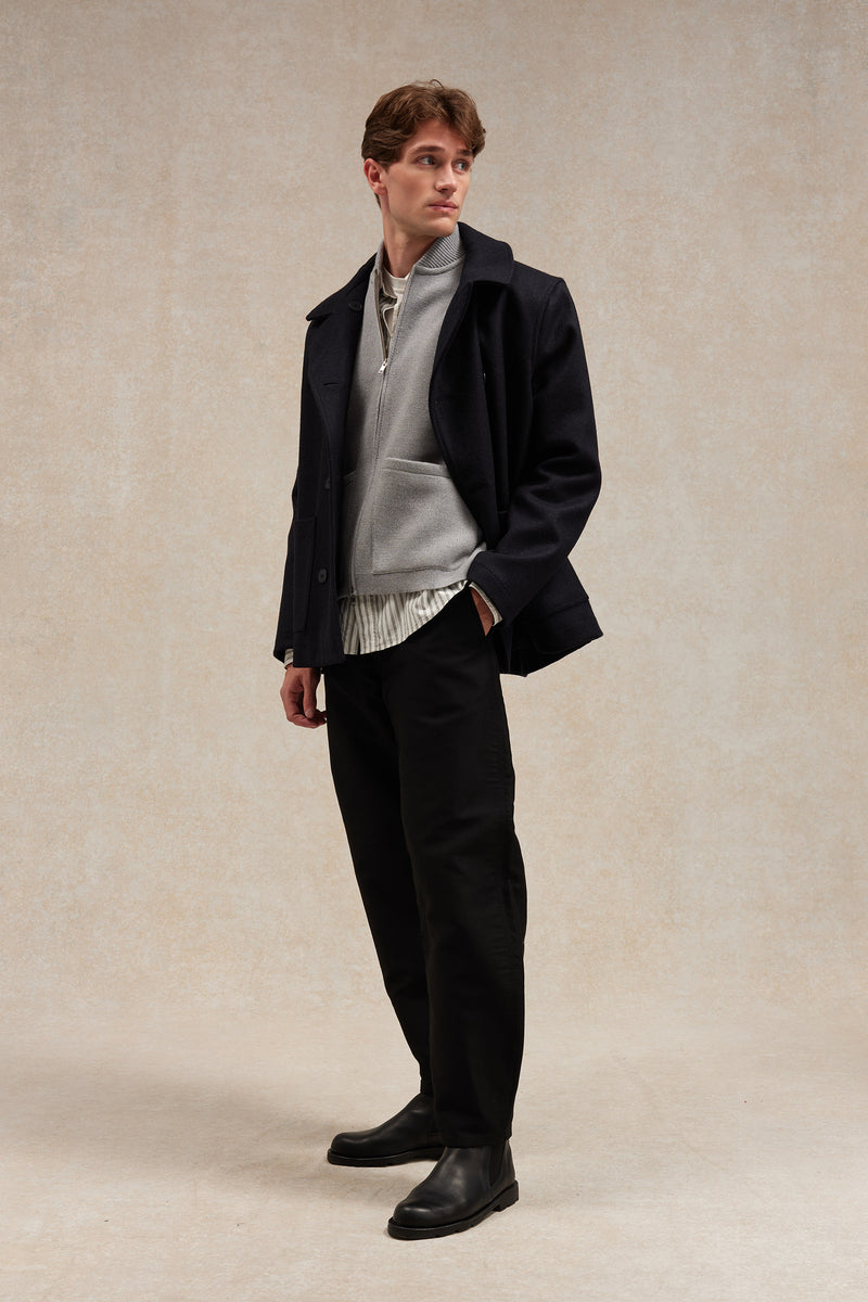 Gilet zippé gris chiné Milano pour homme