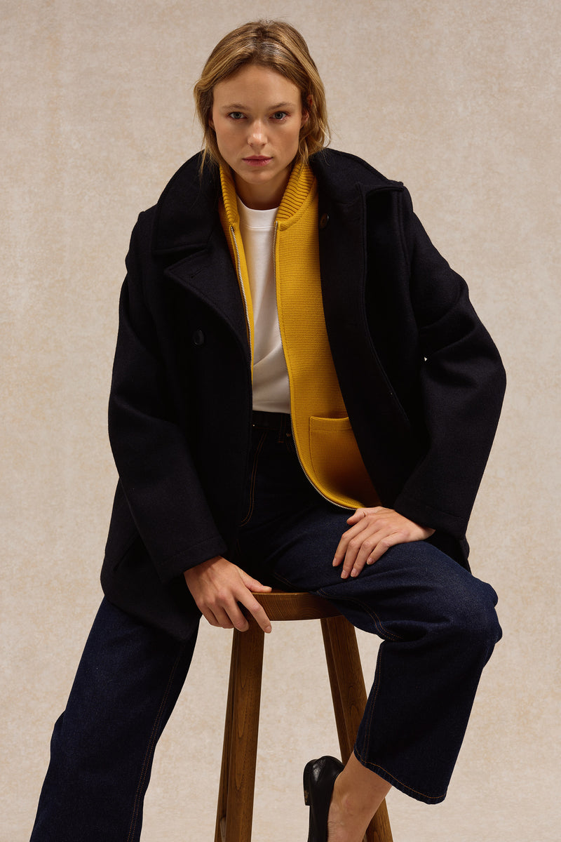Gilet zippé jaune Milano pour femme