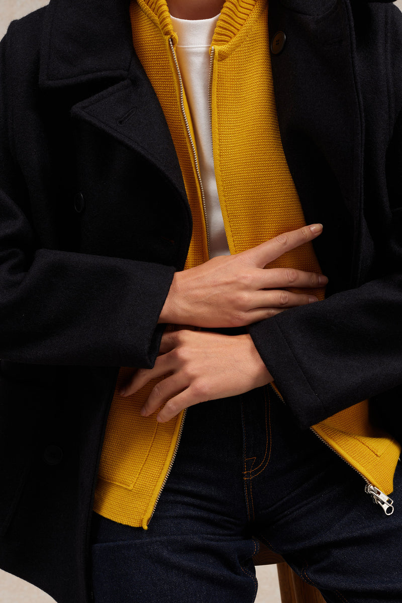 Gilet zippé jaune Milano pour femme