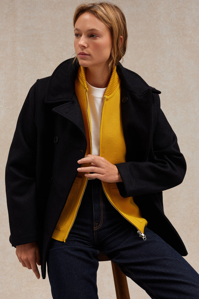 Gilet zippé jaune Milano pour femme