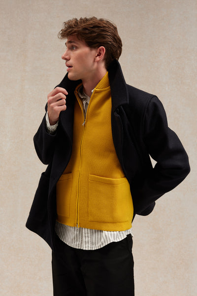 Men's Milano yellow zipped vest