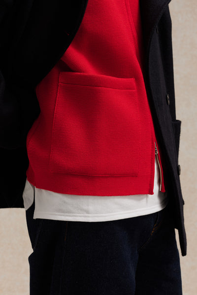 Gilet zippé rouge Milano pour homme