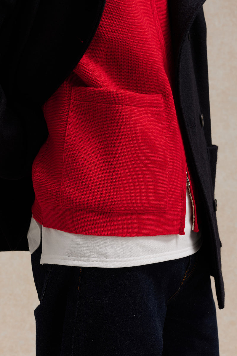 Gilet zippé rouge Milano pour homme