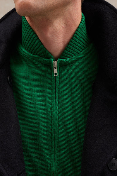 Gilet zippé vert Milano pour homme