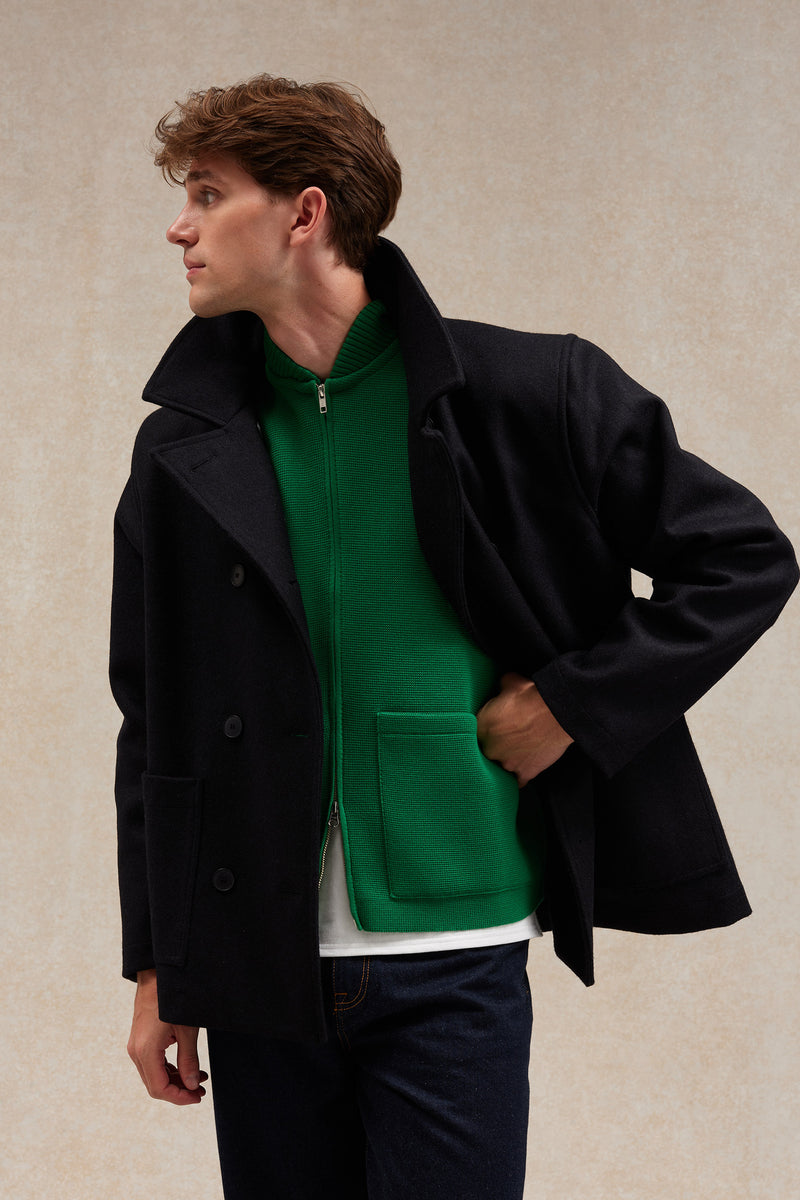 Gilet zippé vert Milano pour homme