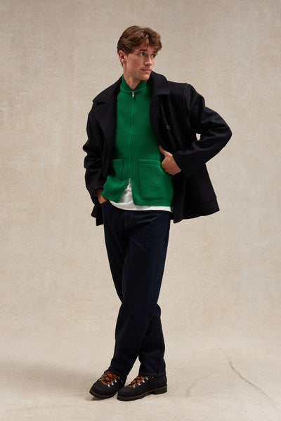 Gilet zippé vert Milano pour homme
