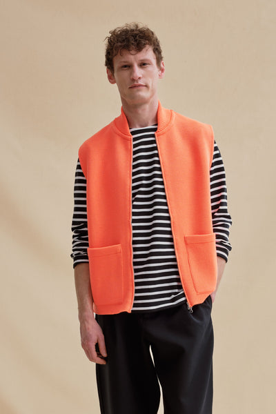 Men's Milano orange zipped vest