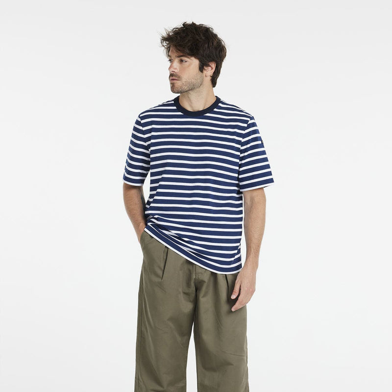 T-shirt Pablo marine et blanc pour homme