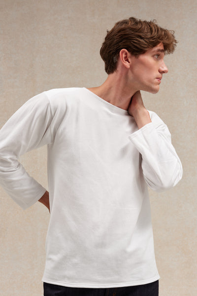 Automne 25 : la nouvelle marinière en maille Rachel de Le Minor, déclinaison blanc