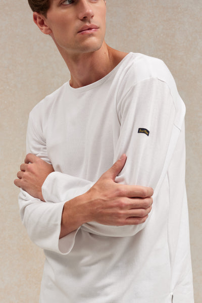 La marinière Rachel, tricot robuste et solide, couleur blanc, Le Minor, homme