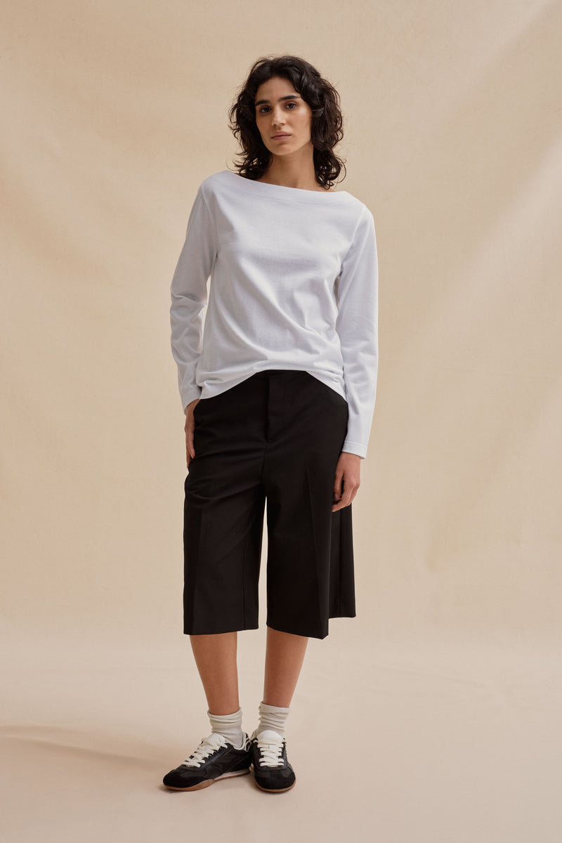 Marinière Brigitte uni blanche pour femme