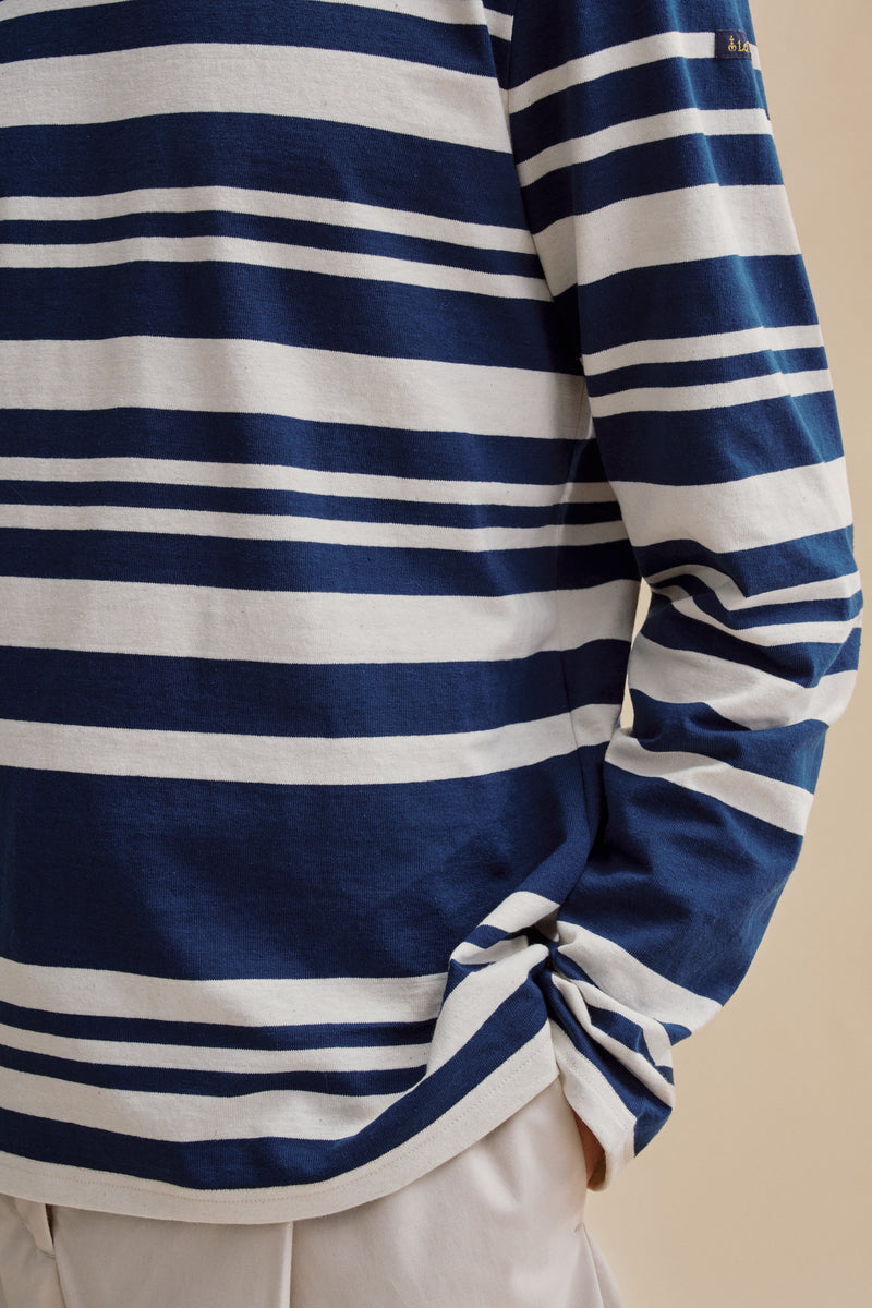 Men's navy blue and offwhite Pablo marinière 100% cotton Le Minor