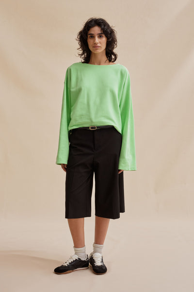 Women's Rachel cropped green sailor shirt