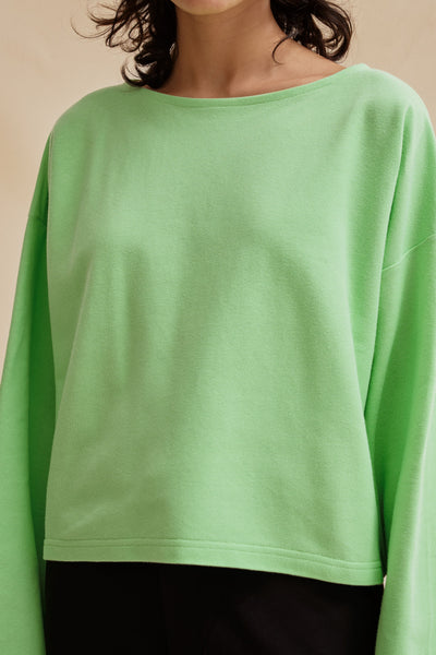 Women's Rachel cropped green sailor shirt