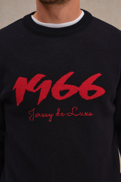 Men's 1966 sweater navy blue and red